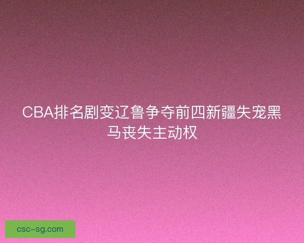 CBA排名剧变辽鲁争夺前四新疆失宠黑马丧失主动权