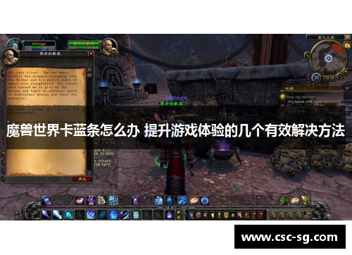 魔兽世界卡蓝条怎么办 提升游戏体验的几个有效解决方法